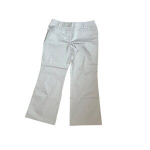 Ann Taylor Loft Stretch Straight-Leg Pants 14P Beige Casual 1861